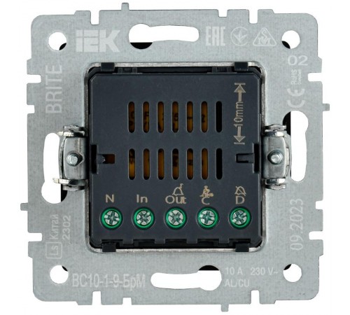 BRITE Кнопка звонка с инд. отел. 10А ВС10-1-9-БрМ мар.  BR-V14-2-10-K35  IEK