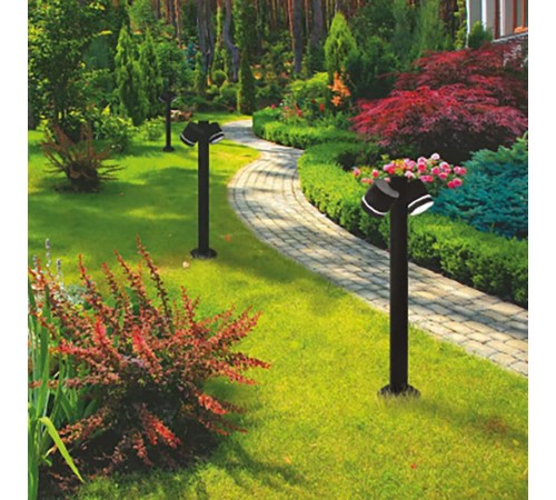 Светильник садово-парковый, 230V 2*GX53 DH1006, черный (столб)  11711  FERON
