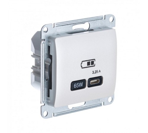 Glossa Перламутр USB Розетка тип-C 65W высокоскор.заряд. QC PD  GSL000627  SE