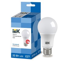 Лампа светодиодная LED 20Вт Е27 230В 6500К ECO А60 груша  LLE-A60-20-230-65-E27  IEK