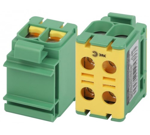 Клеммы силовые вводные КСВ  NO-224-139 двойная (KE66.3) 6-50 мм желтая/зеленая "PE"  Б0065578  ЭРА