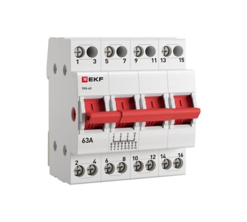 Трехпозиционный переключатель ТПС-63 4P 63А  TPS463  EKF