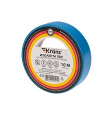 Изолента ПВХ 0.13х15 мм, 10 м, синяя  KR-09-2005  Kranz