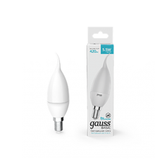 Лампа светодиодная Basic Свеча на ветру 5,5W 420lm 4100K E14 LED 1/10/50  1034126  Gauss