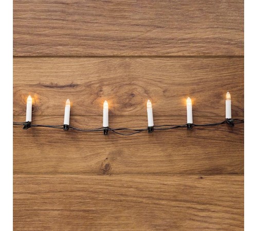 Гирлянда Свечи 6м, темно-зеленый ПВХ, 30 LED ТЕПЛЫЙ БЕЛЫЙ  303-084  NEON-NIGHT