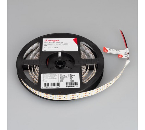 Лента светодиодная RT-A240-15mm 24V Warm3000 (19.2 W/m, IP20, 2835, 5m) (arlight, Открытый)  024075(2)  Arlight