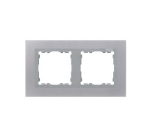 Simon 82 Рамка декоративная, 2 поста, S82 Nature, Металл, алюминий-алюминий  82927-33  Simon