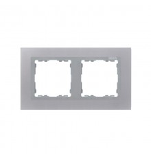 Simon 82 Рамка декоративная, 2 поста, S82 Nature, Металл, алюминий-алюминий  82927-33  Simon