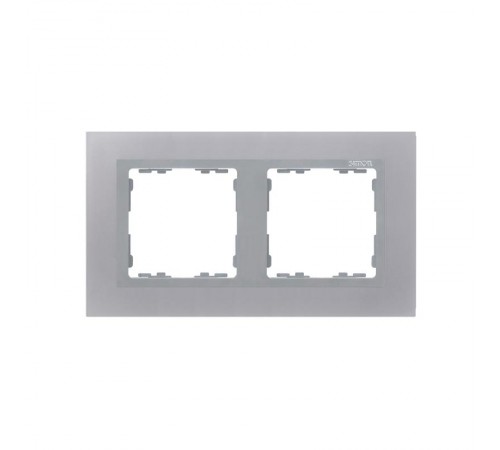 Simon 82 Рамка декоративная, 2 поста, S82 Nature, Металл, алюминий-алюминий  82927-33  Simon