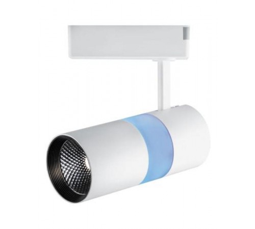 Светильник светодиодный трековый однофазный AL108, 12+5W, 1080 Lm, 35 градусов, белый, 4000К и подсветка синяя  32456  FERON