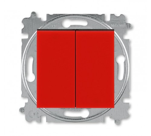 ABB Levit Красный / дымчатый чёрный Выключатель кнопочный 2-кл.  3559H-A87445 65W  2CHH598745A6065  ABB