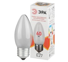 Лампа накаливания  B36 60Вт Е27 / E27 230В  свечка матовая  Б0066409  ЭРА