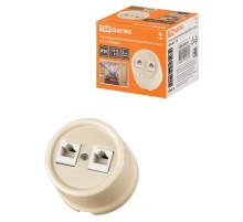 Розетка двойная компьютерная RJ45 сл. кость "Болонь"  SQ1820-0351  TDM