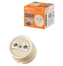 Розетка двойная компьютерная RJ45 сл. кость "Болонь"  SQ1820-0351  TDM