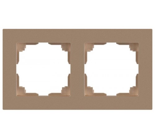 Рамка для розеток и выключателей Intro Accent 6-502-04 на 2 поста, СУ, шампань  Б0063758  Intro