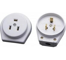 PPG32-50-20 Вилка с розеткой разборные скрытой установки для плит с/з, 250В, 32А, белый  39016  STEKKER