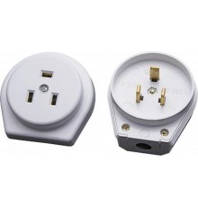 PPG32-50-20 Вилка с розеткой разборные скрытой установки для плит с/з, 250В, 32А, белый  39016  STEKKER