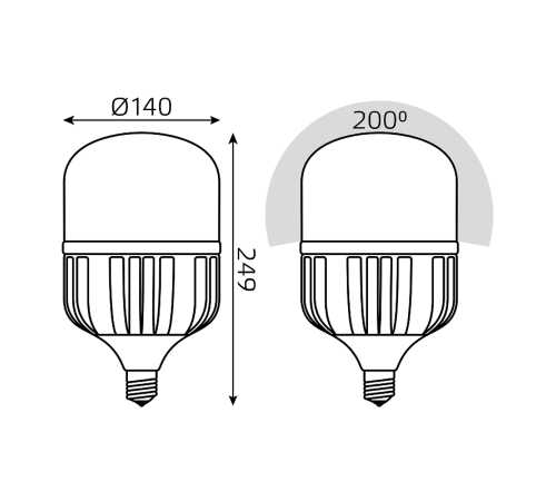 Лампа светодиодная промышленная Basic T140 AC180-240V 75W 7130lm 6500K E40 LED 1/12  11734382  Gauss