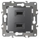Устройство зарядное USB 12-4110-12  , 5В-2100мА,  графит  Б0027497  ЭРА