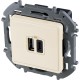 Inspiria Слоновая кость Устройство зарядное 2 местное с USB-разьемами A-C 240В/5В 3000мА С/У без рамки  673761  Legrand