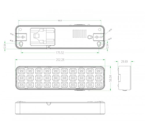Светильник аварийного освещения непостоянный светодиодный DBA-102-0-20 30LED 5ч IP20 выход  Б0044395  ЭРА