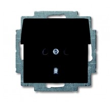 Розетка SCHUKO 16А 250В с защитными шторками, с крышкой, серия basic55, цвет chateau-черный  2CKA002111A0655  ABB