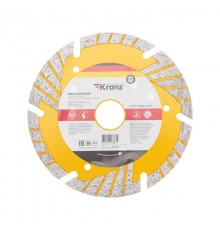 Диск алмазный отрезной Turbo сегментный с защитными секторами, 125х22,2x10мм  KR-90-0106  Kranz