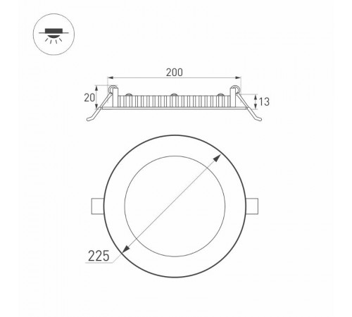 Светильник DL-225M-21W White  020117  Arlight