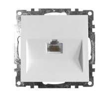 Розетка компьютерная 1-местная RJ-45 (механизм), серия Катрин, GLS00-7107-01, белый  39305  STEKKER