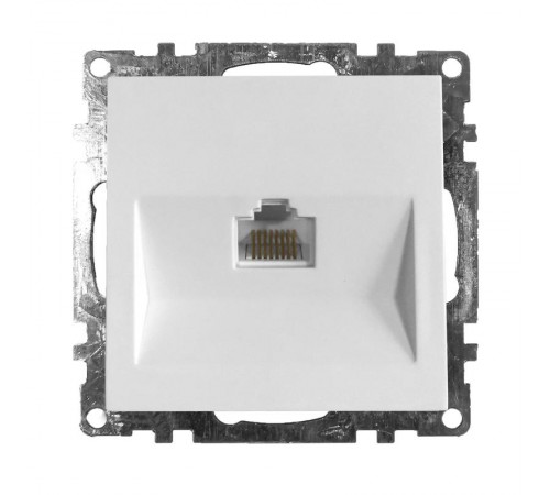 Розетка компьютерная 1-местная RJ-45 (механизм), серия Катрин, GLS00-7107-01, белый  39305  STEKKER