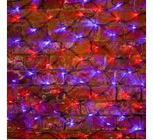 Гирлянда "Сеть" 2х0,7м, черный ПВХ, 176 LED Красные/Синие  215-013  NEON-NIGHT
