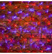 Гирлянда "Сеть" 2х0,7м, черный ПВХ, 176 LED Красные/Синие  215-013  NEON-NIGHT