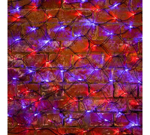 Гирлянда "Сеть" 2х0,7м, черный ПВХ, 176 LED Красные/Синие  215-013  NEON-NIGHT