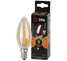 Лампа светодиодная F-LED B35-9W-827-E14 gold (филамент, свеча золот, 9Вт, тепл, E14)  Б0047034  ЭРА
