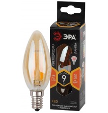 Лампа светодиодная F-LED B35-9W-827-E14 gold (филамент, свеча золот, 9Вт, тепл, E14)  Б0047034  ЭРА