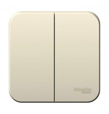 Blanca Молочный О/У Выключатель 2-клавишный, 6А, 250В  BLNVA065002  SE