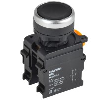 Кнопка d=22мм 1NO+1NC чёрная MASTER  MI-BT60-11-3-22-K02  IEK