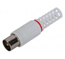 Разъем   R-TV04 штекер TV без пайки цвет белый  Б0048305  ЭРА