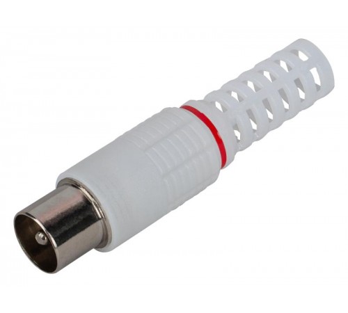 Разъем   R-TV04 штекер TV без пайки цвет белый  Б0048305  ЭРА