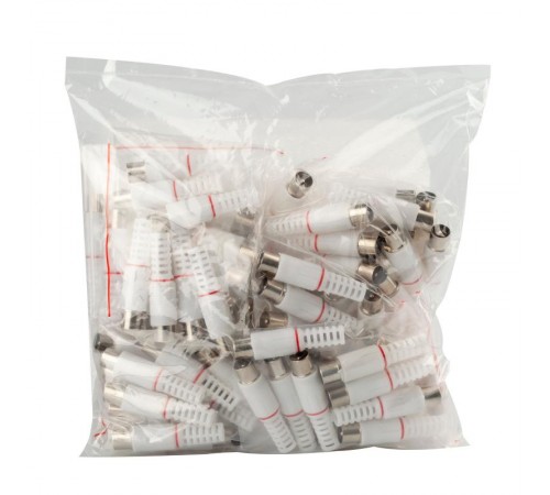 Разъем   R-TV04 штекер TV без пайки цвет белый  Б0048305  ЭРА