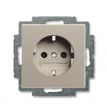 ABB Basic 55 Шампань Розетка с/з с защитными шторками  2013-0-5337   2CKA002013A5337  ABB