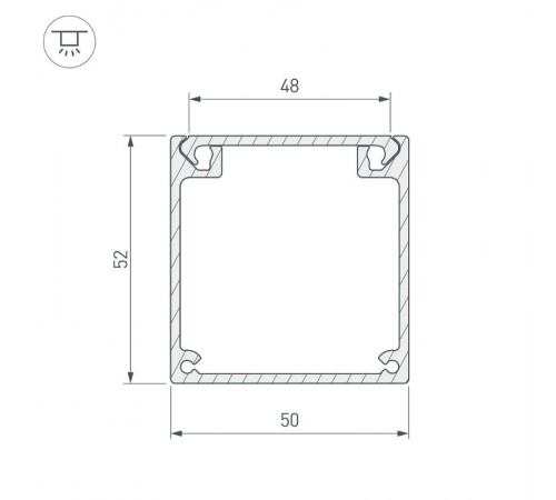 Профиль BOX52-2000 ANOD  017356  Arlight