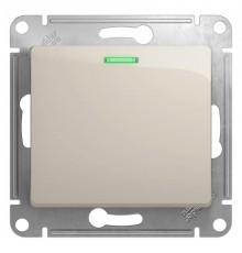 Glossa Молочный Переключатель 1-клавишный с подсветкой, сх.6а,10AX  GSL000963  SE