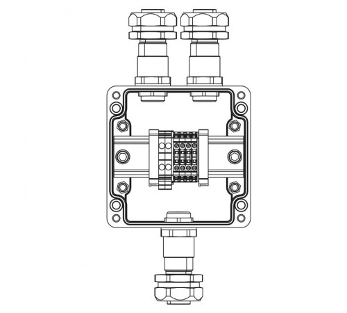Взрывозащищенная клеммная коробка из полиэстера TBE-P-03-(2xCBC.2-2xCBC.2(i)-2xTEO.2)-2xKAEPM2MHK-20(A)-1xKAEPM2MHK-20(C)1Ex e IICТ5 Gb / Ex tb IIIC T