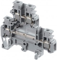 Клемма M4/6.DD, 2-уровневая, диод между ниж. и верхн. уровнями, 250В, 1А, (катод соединен с ниж. уровнем), винт 4мм.кв.  1SNA115168R2300  TE