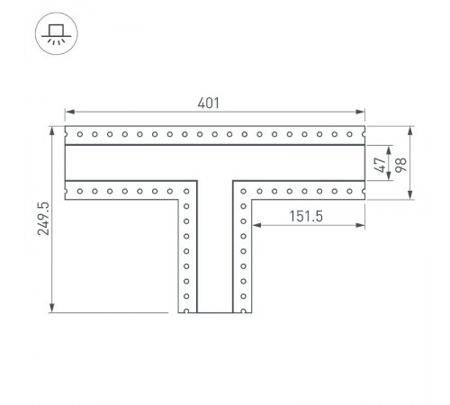 Тройник SL-LINIA45-FANTOM (Arlight, Металл)  030107  Arlight