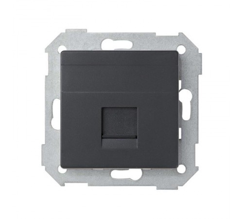 Simon 82 Адаптер со шторками на 1 коннектор UTP (RJ45), FTP (RJ45), RJ12, AMP, S82, S82N, S82 Detail, графит  82005-38  Simon