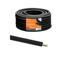 Электротруба гофрированная ПНД d20 черн., с кабелем ВВГ-Пнг(А)-LS 3х1,5ок(N,PE)-0,66 ГОСТ (50 м)  SQ0140-1003  TDM