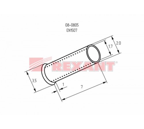 Наконечник штыревой втулочный L-7 мм 1.5 мм (НШВ 1.5-8/НГ 1.5-7)  08-0805  REXANT