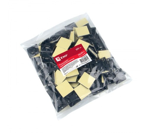 Площадка самоклеящаяся (25х25мм.) черная (100шт.)  plc-25x25-b  EKF